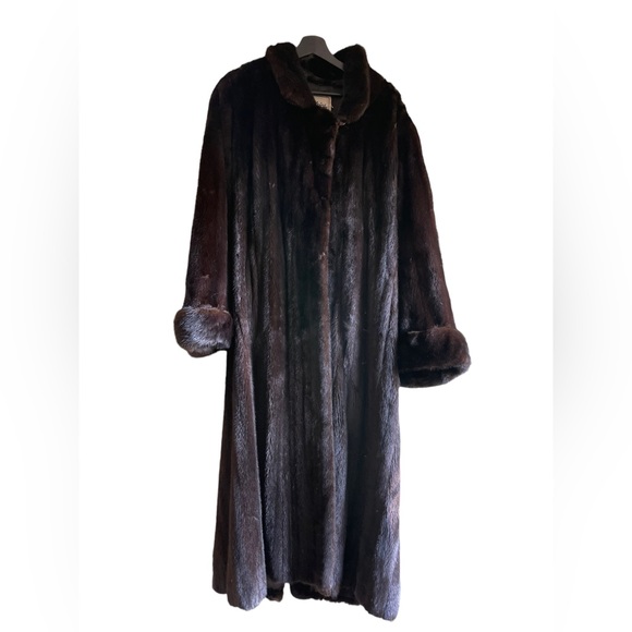 Beautiful Valentino Vintage Ladies Full Length Black Mink Fur Coat Size Large - Picture 9 of 16